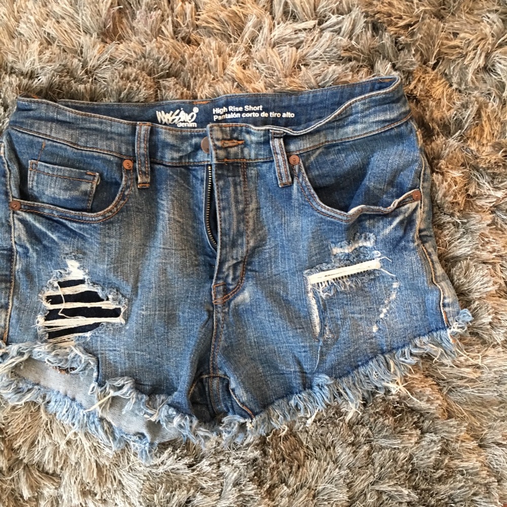 Distressed Mossimo jean shorts